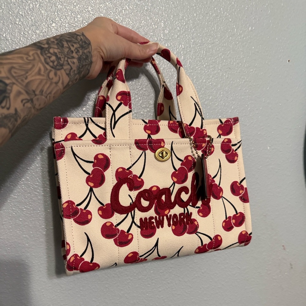 Coach Red Cherry Print Tote
